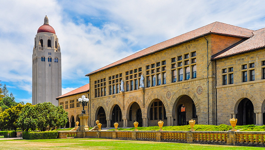 Palo Alto, CA - Jun-28-2015: Stanford University Hoover Tower. Completed in 1941, the 50th year of Stanford University's anniversary, the tower was inspired by the cathedral tower in Salamanca, Spain.